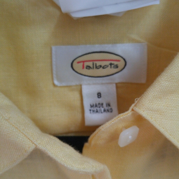 Talbots Yellow Irish Linen Blouse - Picture 4 of 8